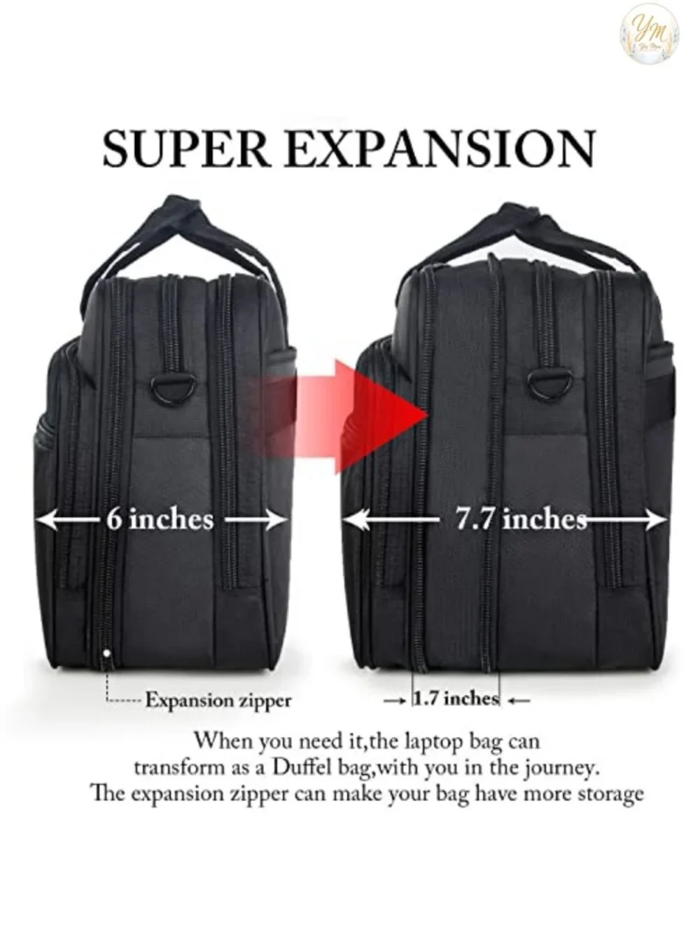 Expandable 17 Inch Laptop Briefcase - Men's Business Travel Bag
